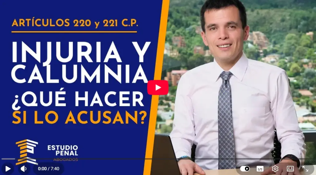 Enlace a Video de Youtube de Carlos Alarcón sobre la Injuria y la Calumnia