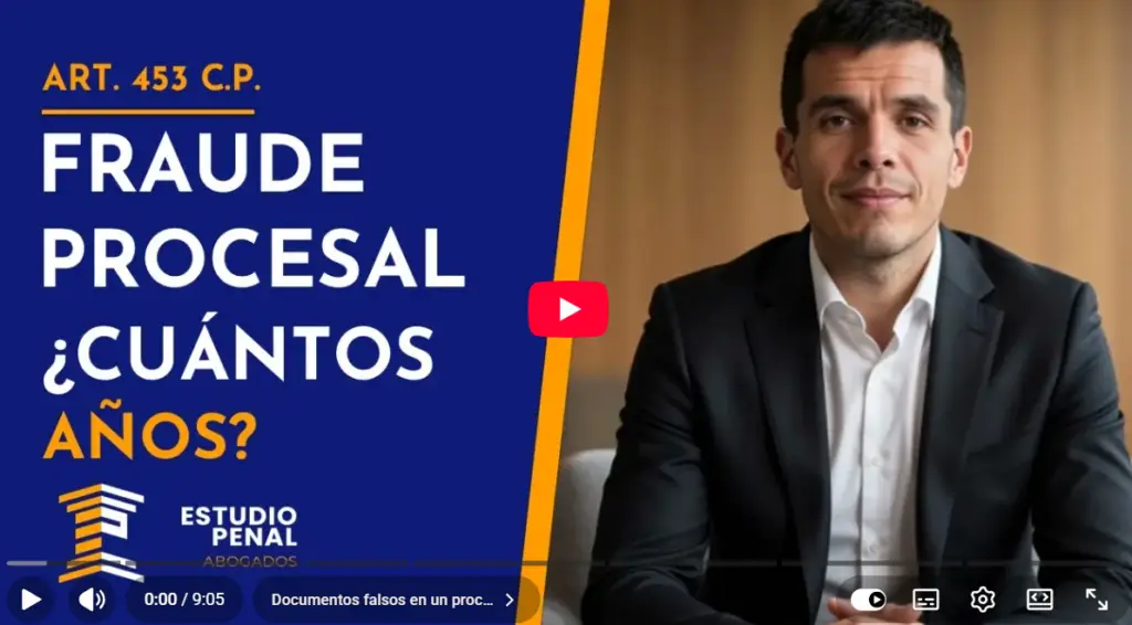 Carlos Alarcón explica en youtube el delito de Fraude Procesal. Elementos, penas, defensa,
